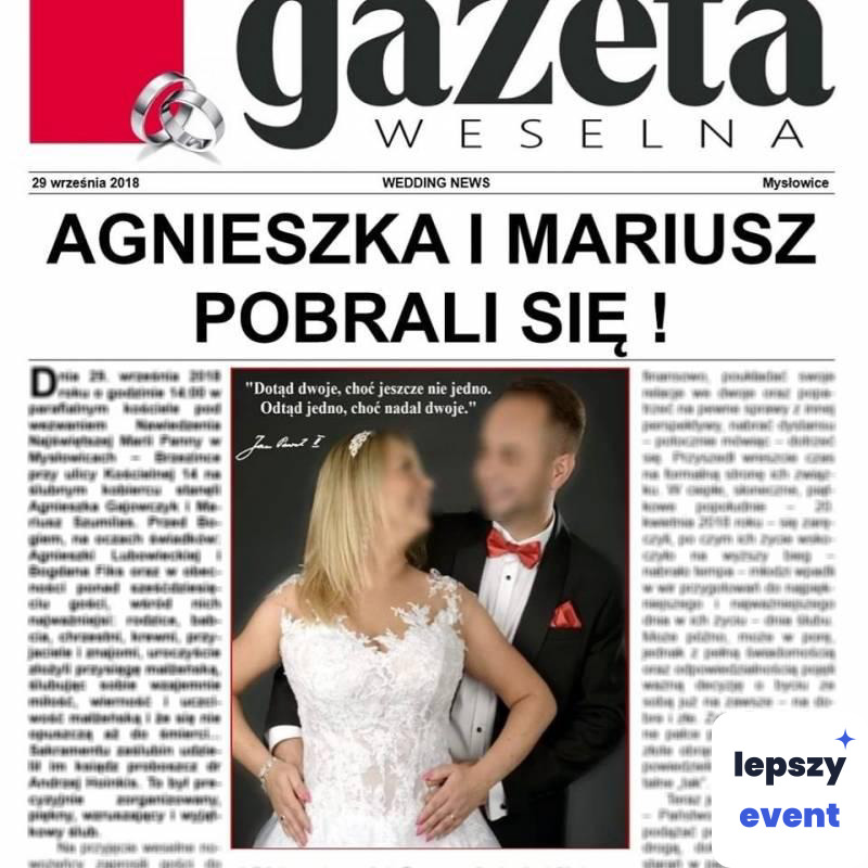 Personalizowana gazeta pamiątkowa dla gości — zdjęcie 5